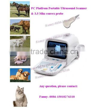 CE approved Portable Veterinary B mode Ultrasound Scanner with 3.5Mhz multi-frequency convex probe RUS-9000V2