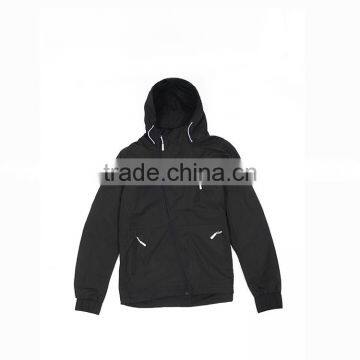 Latest new design high quality casual black front zipper men winter jacket