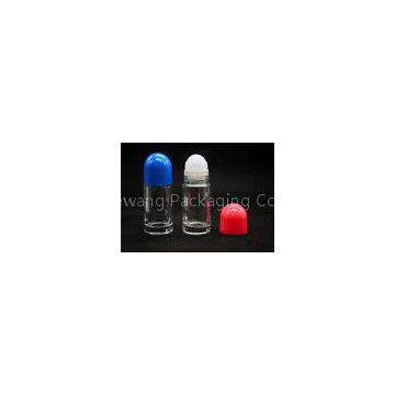 Solid cylinder glass roll on perfume bottles in Blue , Red , White