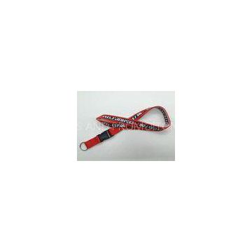 durable  stylish custom polyester lanyard with spit ring and detachable buckle