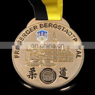 Wholesale Promotion Cheap Custom Metal Sport Medal With Ribbon