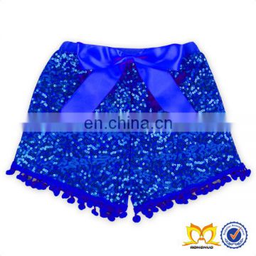 Wholesale Children's Boutique Clothing Sequin Shorts Hairball Bow Sequin Baby Shorts Designs For Kids Baby Girls Sequin Shorts
