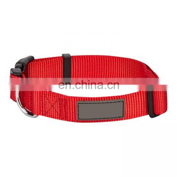 Red Color Nylon Adjustable Dog Collars Personalized Pet Collars