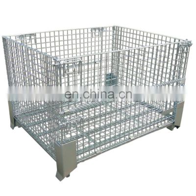 wire mesh pallet cage Wire mesh storage secure cage pallet container for warehouse
