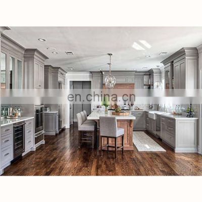 Luxury european villa style solid wood kitchen cabinet for sale
