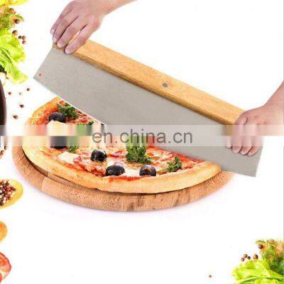 High Quality Stainless Steel Pizza Cutter With Wooden Handle