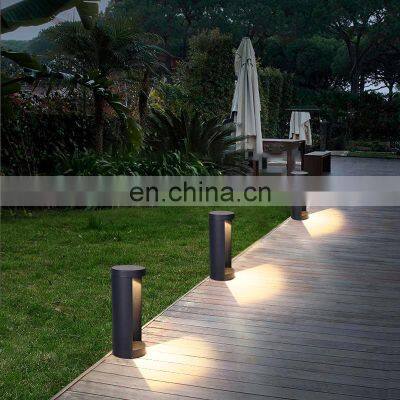 Solar LED Street Light Waterproof Round Garden Pillar Lighting Outdoor Landscape Bollard Lamp