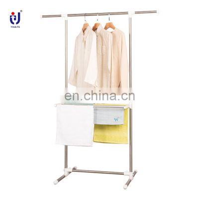 Foldable Stainless Steel Clothing Metal Clothes Hanging Drying Cloth Dryer Stand Hanger