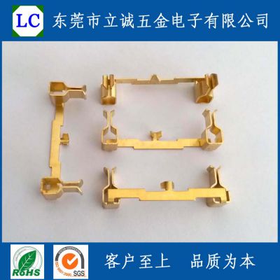 Brass connector insert, socket connection piece, small component metal stamping parts, customized metal stamping parts according to customer requirements. Phosphorus copper shrapnel.