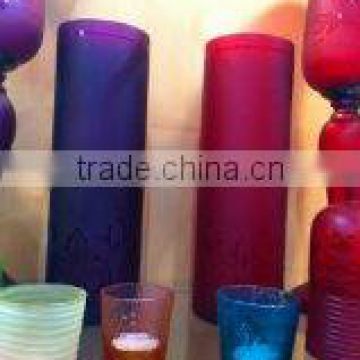colored cylinder glass vase