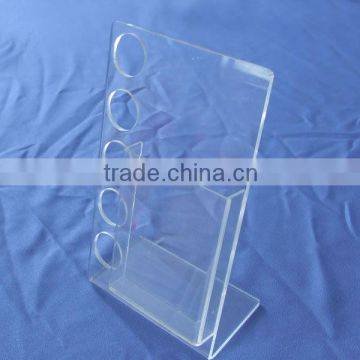 Custom Clear Tabletop Acrylic Display With Brochure/Leaflet/Poster Pocket Holder