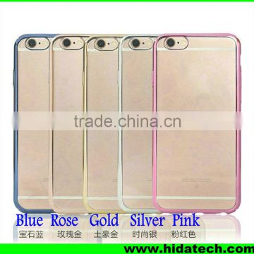 Wholesale elegant pc phone case for iPhone 6 clear chrome PC case / colorful no line case