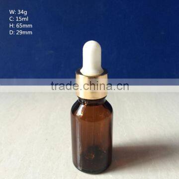 15ml amber glass bottle for essential oil with dropper lid