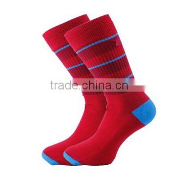 customized wholesale bulk thin cotton red basketball socks