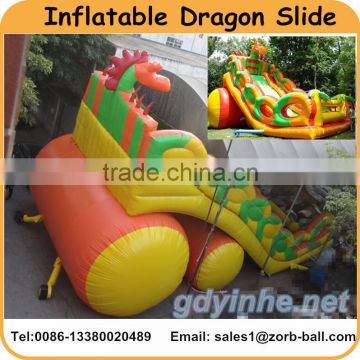 2016 Outdoor inflatable dragon slide for children