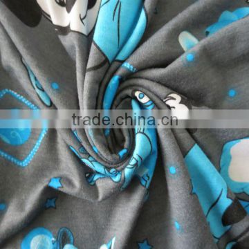 2014 new design spun polyester spandex printing jersey knitted fabric