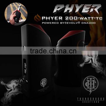 2016 New arrival Temperature Control Phyer DNA200w vape e cigarette box mod