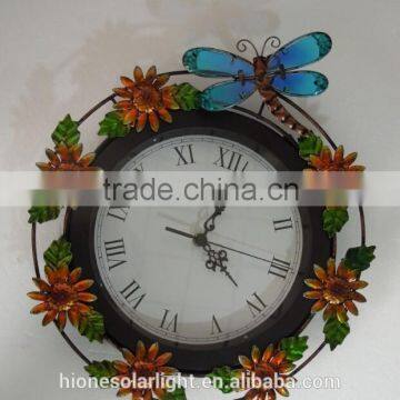 Dragonfly Lighted Outdoor Solar Clock