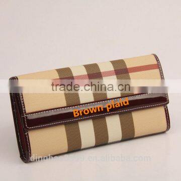 Newest fashion wallet stripe pattern leather wallet business women wallet