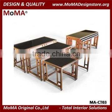 MA-CT03 Banquet Furniture Square Stainless Steel Golden Buffet Table