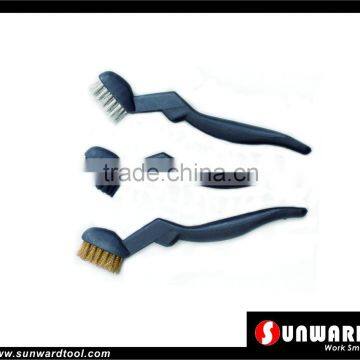 3PC 7' Plastic Curved Handle Wire Brush Set