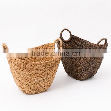 Natural water hyacinth woven storage basket with handles                        
                                                Quality Choice