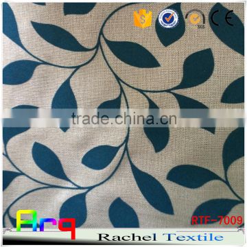 leave pattern curtain fabric linen cotton blend fabric curtain for dubai- curtain sofa fabric using