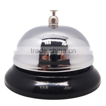 Table call bell in silver plated cover with colorful painted base