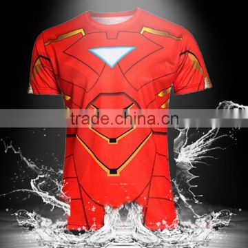 Wholesale 3D Print T-shirt Superhero Sublimation Tops Plus Size N10-12