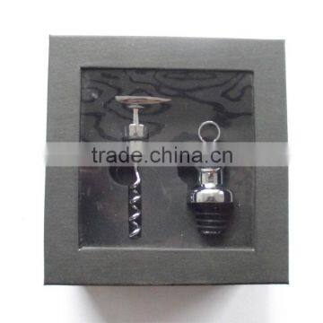 2 pcs wine accessories,corkscrew,wine pour,wine stopper,wine gift box,wine kit and accessories