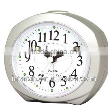 silvery rounded clock,table clock