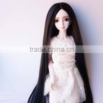 new arrival super long silky straight black doll wig