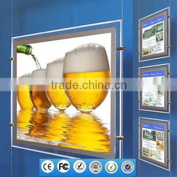 Real Estate Advertising Material Light Poster Display New Hanging System Signs Window Led Folders