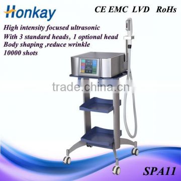 Hottest machine, high intensity focused ultrasound for wrinkle removal, skin rejuvenation
