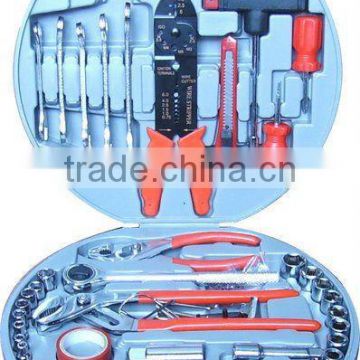 LB-064 54pcs gray and round plastic box hand tools set