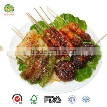 12cm Eco-friendly disposable 2-ring bamboo barbecue sticks