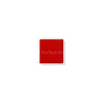 Acid Resistant Artificial Red Polished Composite Acrylic Solid Surface Stone Slabs