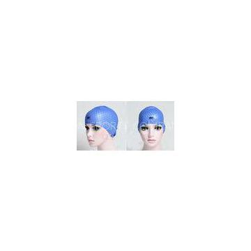 Womens Blue Silicone Swim Caps Custom Swimming Caps For Dreadlocks