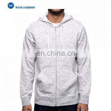 2017 Stylish Style OEM Custom Front Pocket Grey Space Dyed Zip Up Hoodie