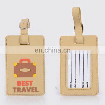 High quality customize embossed pattern soft pvc baggage tag