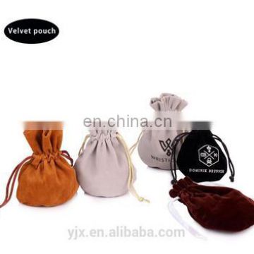 Factory wholesale custom colorful hot sale round bottom velvet bags for packing gifts and lipsticks