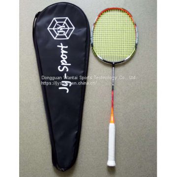 Brand OEM carbon fiber badminton racket with cover  factory custom logo