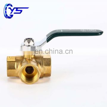 3 way T Type L Type Stainless Steel Ball Brass Ball Valve With Handle For Water
