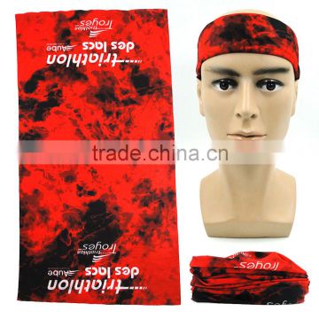 Multi stretch sublimation printing black and red tube microfiber bandana