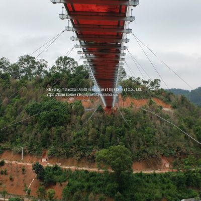 Large-scale Scenic Project Equipment Different Types Of Suspension Bridges  Glass Walkway Bridge Factory