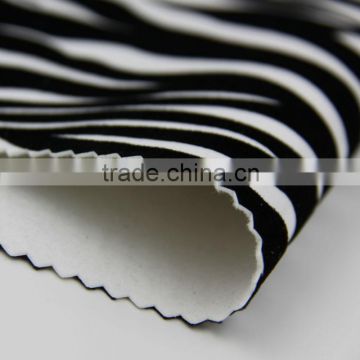 PU leather printed fabric flocking fabric for sofa zebra-stripe