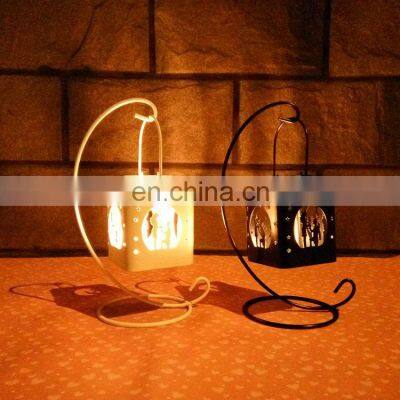 Square With Hook Romantic Marriage Ironwork Candlestick Creative Wedding Lantern Decoration