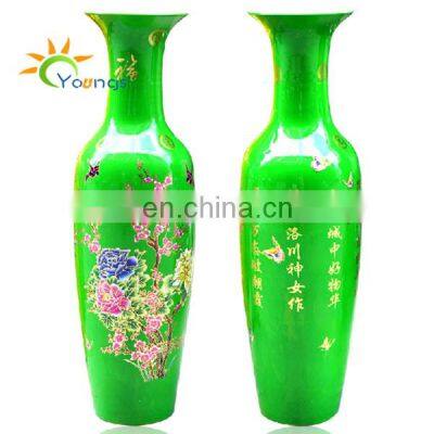 Chinese Ceramic Green Colour Large Decorative Floor Vases From 48inch To 88 inches High For Wholesale and Retail