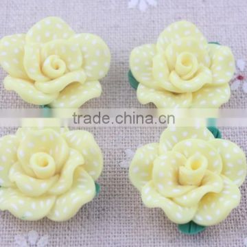 25mm mixed colorful polymer clay flower !! wholesale clay flower beads for fashion jewelry!!