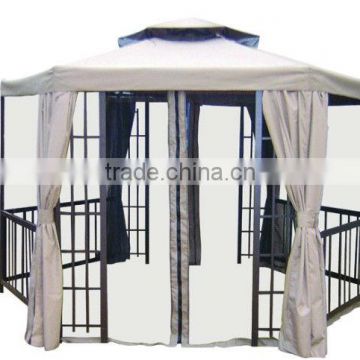 China supplier hexagonal gazebo with valance and double air vent